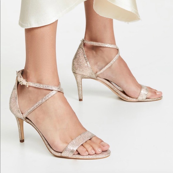 NIB Michael Kors Ava Mid Sandal Glitter Mesh - Picture 2 of 7